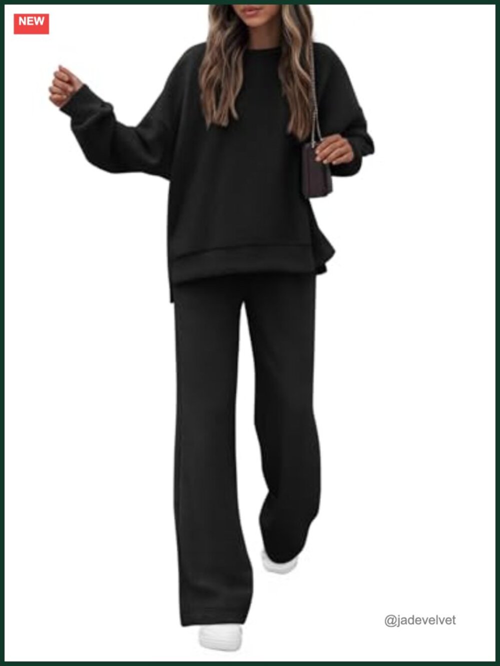 Women's 2 Piece Lounge Sweat Set - Cotton Blend Oversized Athleisure Outfit